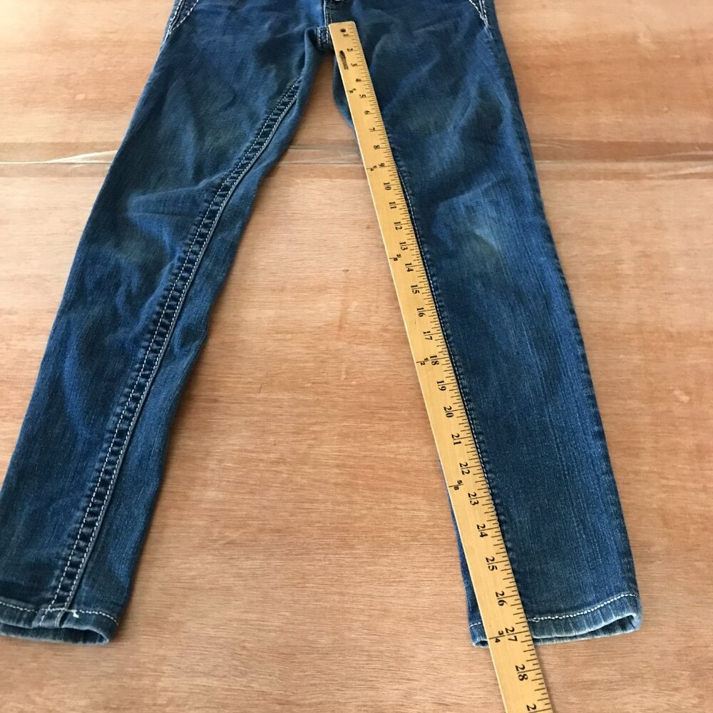 Miss Me Mid Rise Skinny Jeans Women 26 Blue Embellished Thick Stitch Studded - Picture 9 of 16